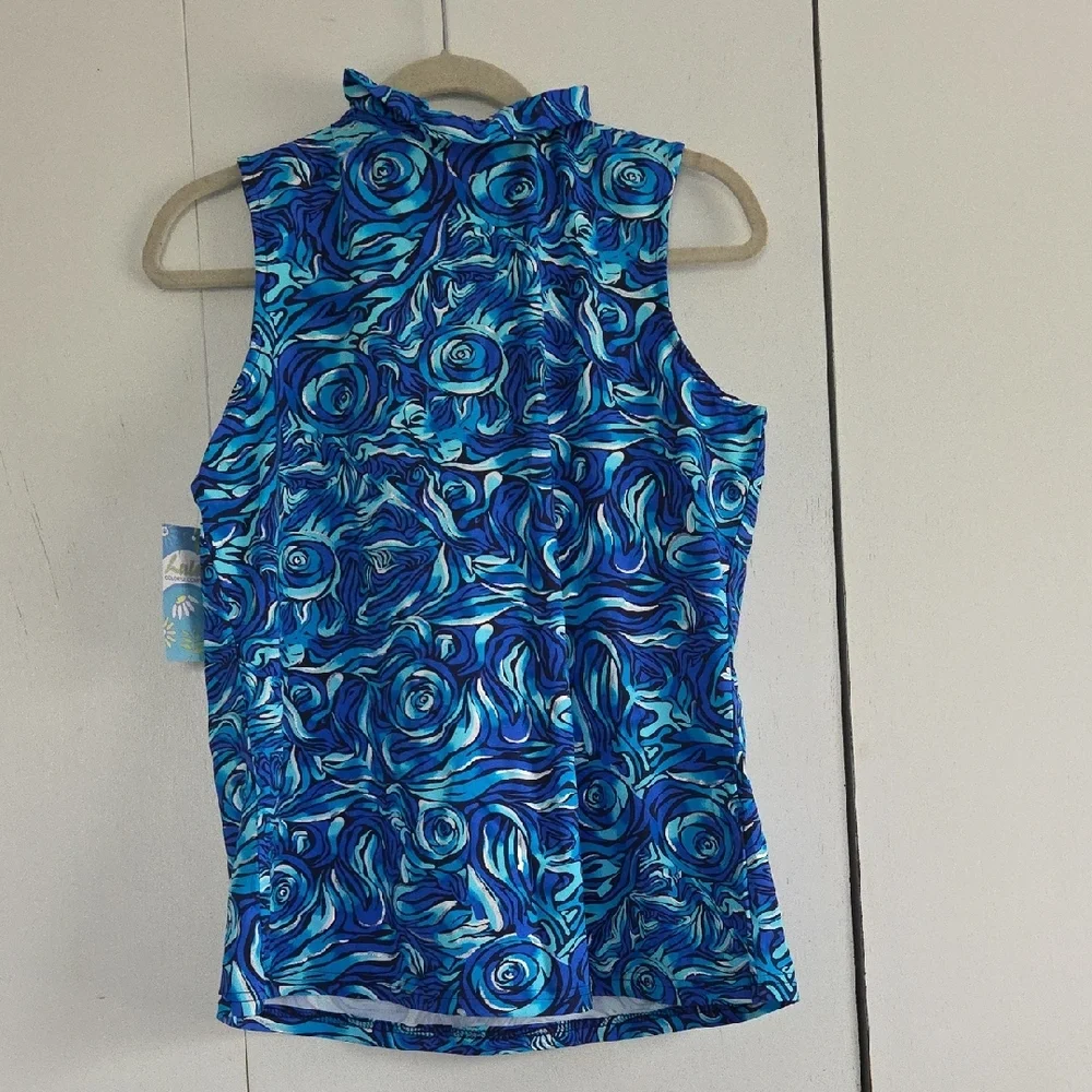 Lulu-B Blue Swirl Sleeveless Top - Picture 4 of 4